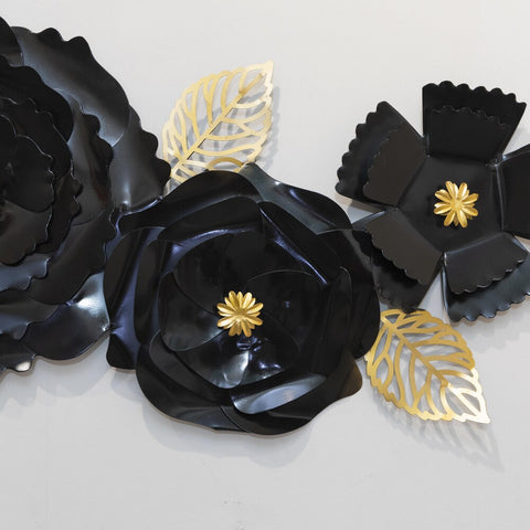 Black Floral Rose Wall Art