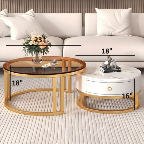 Top Notch Round Nesting Tables With Storage